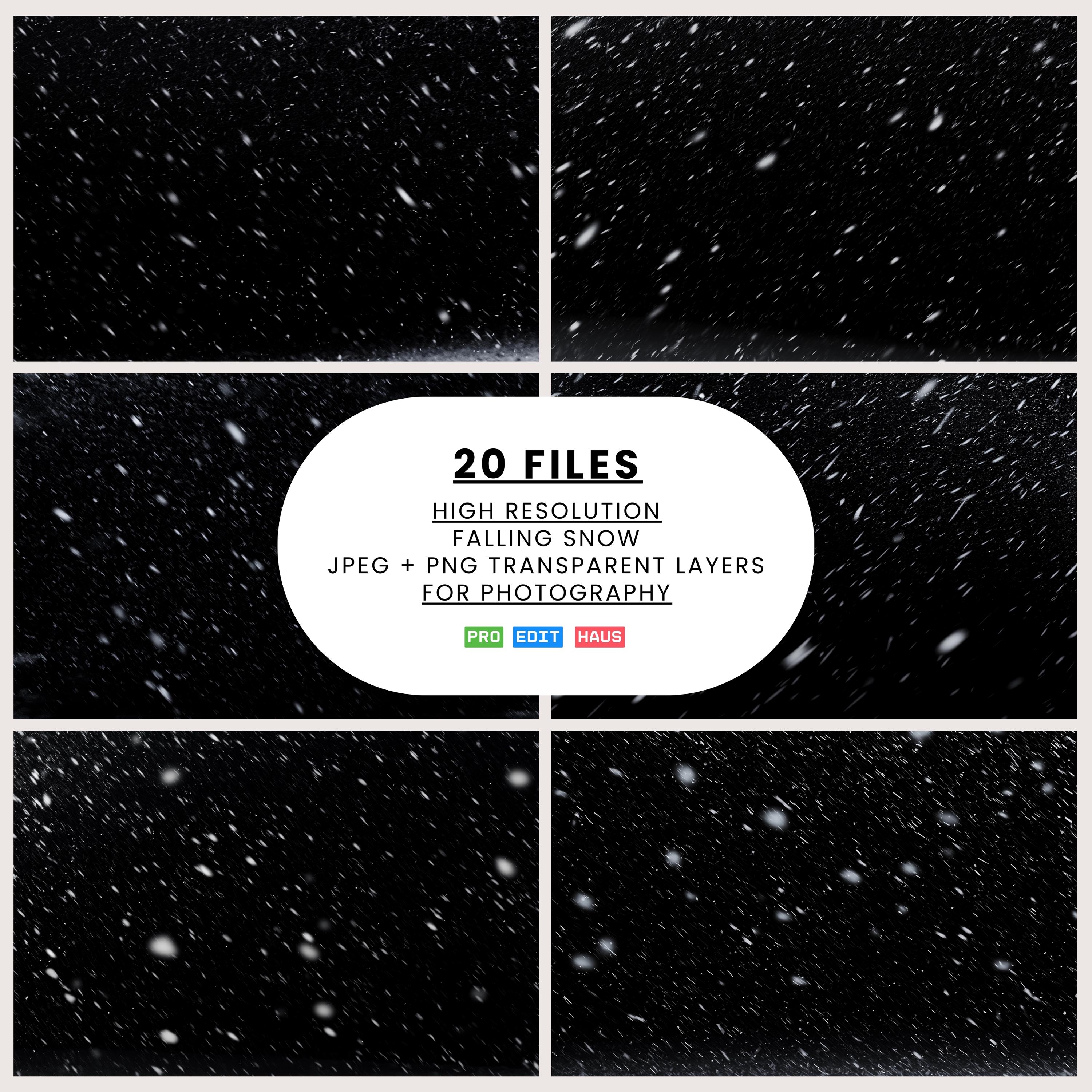 20 Falling Snow Overlays, Realistic Falling Snow, Fast Rain, Photoshop ...