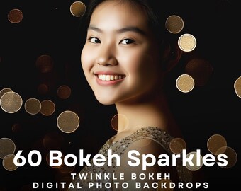 60 Bokeh Glitter Overlays, Gold glitter bokeh Photoshop overlays, glitter bokeh dust overlays, colored sparkles Sequins, JPEG