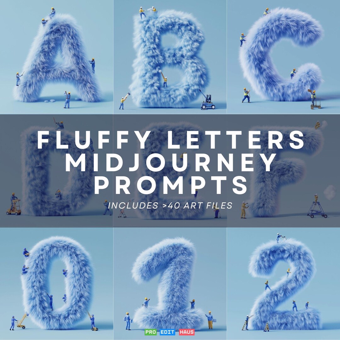 Fluffy & Furry Letters AI Midjourney Prompts, Whimsical Typography Text ...