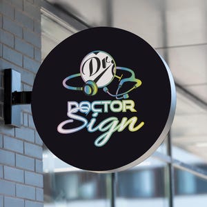 Store Front Sign, Custom Business Sign, Shop Sign, Boutique Sign, Blade Sign, Round Light Box, Circle Custom Sign, Outdoor Sign, Light Box