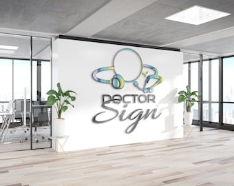 Custom Acrylic Reception Sign – 3D Business Logo, Laser Cut Letters, Office Desk & Wall Decor, Personalized 3D Office Sign