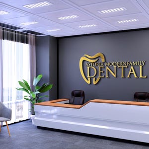 Insegna dentistica personalizzata, insegna per studio dentistico in acrilico, logo dentistico 3D, logo decorativo da parete per dentisti, insegna per interni, insegna personalizzata, insegna Detal Gold