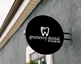 Sign for Shop Round Acrylic Blade Sign Outdoor Business Logo Sign Minimalist Hanging Office Door Sign