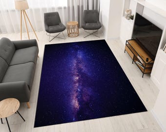 Galaxy Rug: Starry Night Landscape, Futuristic Decor - Etsy