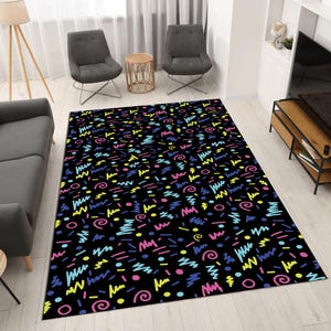 Arcade Rug,80s Carpet Aesthetic,Handmade Boho Rug for Every Room ,Retro Arcade Rug,Colorful Arcade Rug for Gamer Room, Retro Video Game Rug