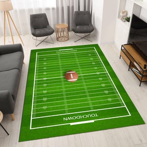 NFL-Inspired Football Rugs, American Football Rug, Soccer Field Rug,  Washable Football Field Area Rug, Gift For American Football Lover,