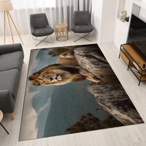 Art Rug, Abstract Lion Rug, Lion Rug, Animal Printed Rug, Nursery Rug, Salon Decor Rug , Cool Animal Rug, Kids Room Rug, Hobby Decor