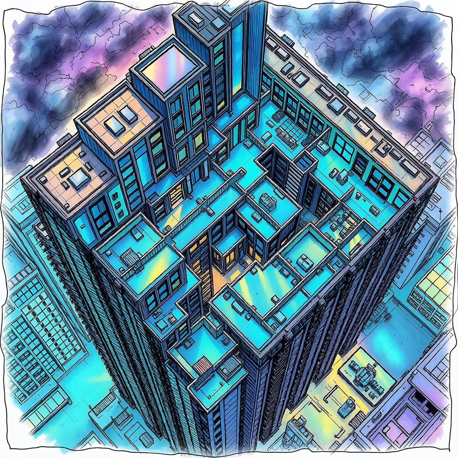 Tactical Map Rooftops 10 Battlemaps of Cyberpunk Rooftops. Starfinder, Cyberpunk 2020, RED ...