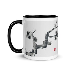 Japanese Sakura Blossom Mug – Elegant Cherry Blossom Ink Art