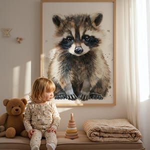 Aquarel Kinderzimmer Tiere Kinderzimmer Deko Tier Deko Süßes Waldtier Bild Tierposter Kinder Nursery Art  Babyparty Geschenk Junge Mädchen