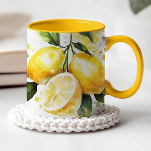 Zitronen Tasse aus Keramik – Sommerliche Deko und liebevoller Kaffee Becher im Zitronen Design