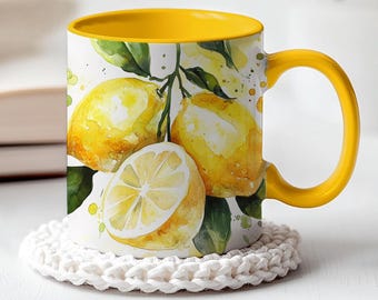 Zitronen Tasse aus Keramik – Sommerliche Deko und liebevoller Kaffee Becher im Zitronen Design