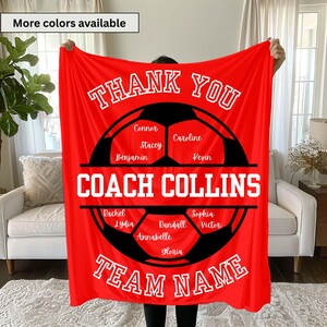 Personalized Soccer Coach Gift For Soccer Coach, Soccer Coach Thank You Blanket Team Appreciation, End of Season Appreciation Gift Custom