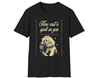 Camiseta "Time Cast a Spell on You" / Tipografía vintage Witchy Moon de Stevie Nicks