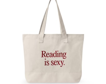 Bolso de lona con cremallera "Leer es sexy" / Bolso con cita para amantes de los libros y la biblioteca