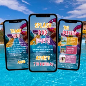 Water Park Birthday Invitation: Editable Waterside Pool Party (Digital Download)