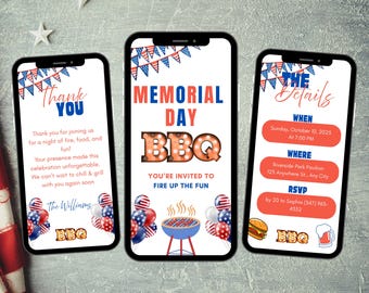 Animated Memorial Day BBQ Invitation: Block Party Evite (MP4)