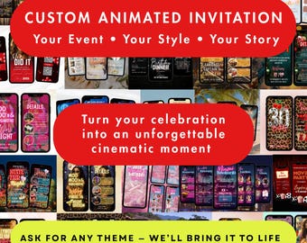 Custom Animated Invitation Video MP4, Personalized Digital Event Invitation – Birthday Wedding Any Occasion