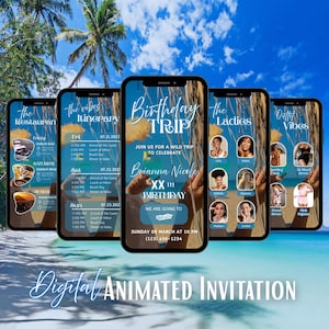 Digital Travel itinerary, itinerary template, travel itineray, Birthday Weekend Invitation, Weekend Itinerary, Digital Schedule, Girls Trip