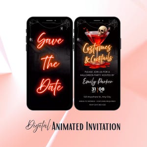 Animated Halloween Invitation: Costumes & Cocktails Party (Digital Download)
