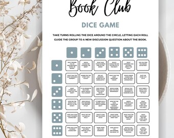 Jogo de dados do clube do livro: perguntas para discussão editáveis (PDF para impressão)