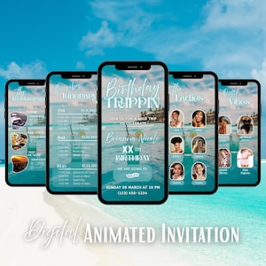 Digital Travel itinerary, itinerary template, travel itineray, Birthday Weekend Invitation, Weekend Itinerary, Digital Schedule, Girls Trip