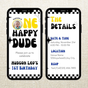 One Happy Dude 1st Birthday Animated Video Invitation (Mobile Template)