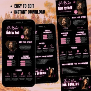 Pink Acuity Scheduling Template: Editable Hair, Nails, Lashes (Digital Download)