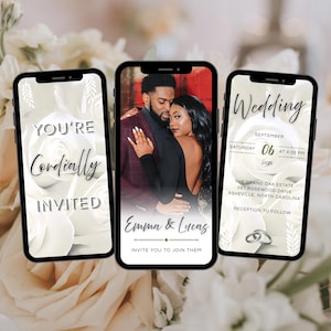 Animierte Hochzeitseinladung Video Benutzerdefinierte digitale Hochzeitseinladung Bearbeitbare digitale Canva-Vorlage elektronische Hochzeitsvideoeinladung
