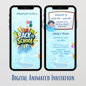 Groovy Back to School Party Invitation: Editable Digital Template