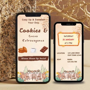 Animated Hot Cocoa Party Invitation: Editable Canva Video Invite
