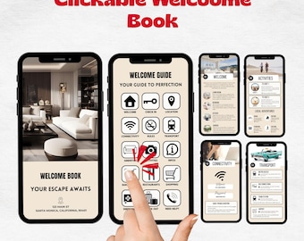 Airbnb Welcome Book Template: Editable Canva Guest Guide (Digital Download