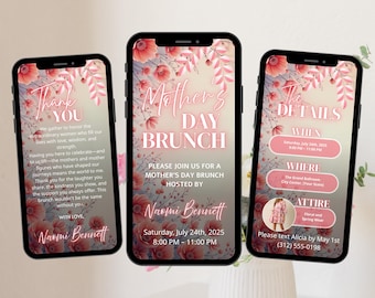 Boho Floral Mother's Day Brunch Invitation: Animated Video (Digital)