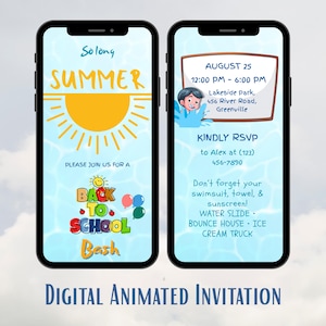 Groovy Back to School Party Invitation: Editable Digital Template