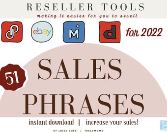 Sales Phrases List for Clothing Resellers in 2022, Women's Clothing Seller Tools, Poshmark Printable, eBay Seller, Mercari, Depop Online
