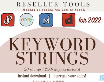 Keywords Strings Phrases for Clothing Reseller 2022, Women's Clothing Seller Tools, Poshmark Keywords List, eBay Seller, Mercari, Depop