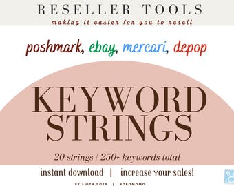 Keywords Strings Phrases for Clothing Reseller 2025, Women's Clothing Seller Tools, Poshmark Keywords List, eBay Seller, Mercari, Depop