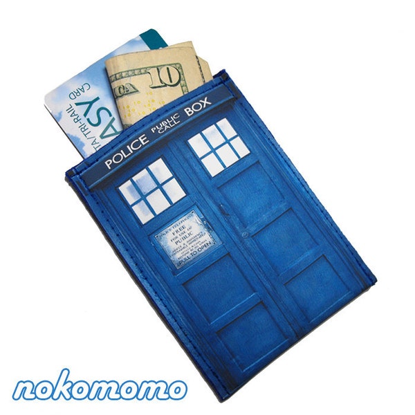 Wallet Pouch Police Box - For Business Cards, Credit and Gift Cards, Cash and more by nokomomo