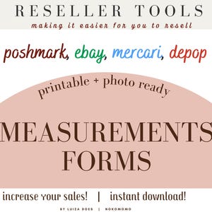Measurements Forms for Clothing Resellers in 2025, Photo Seller Tools for Poshmark, eBay Seller, Mercari, Depop, Women Men Kids Clothes