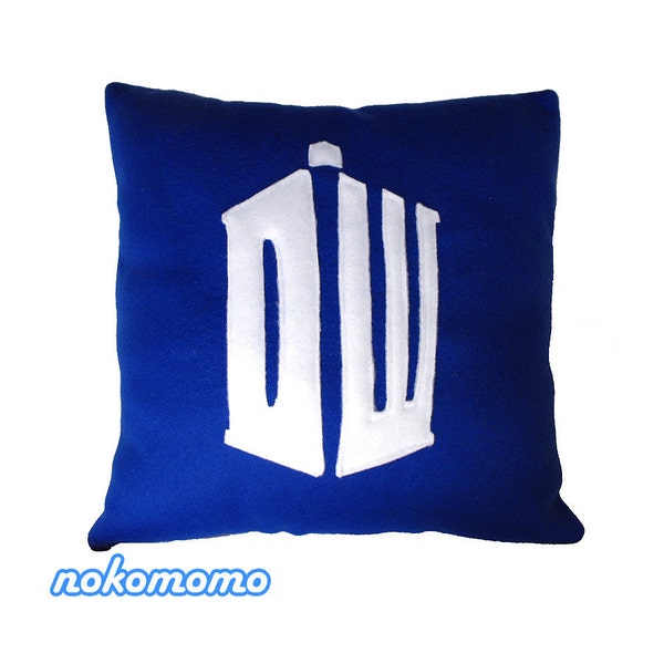 TARDIS Inspired Pillow - Blue or White