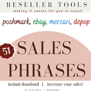 Sales Phrases List for Clothing Resellers in 2025, Women&#39;s Clothing Seller Tools, Poshmark Printable, eBay Seller, Mercari, Depop Online