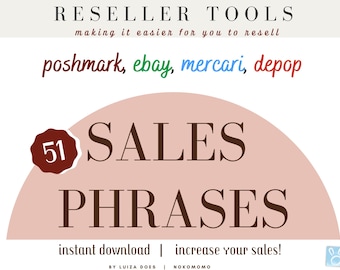 Sales Phrases List for Clothing Resellers in 2025, Women's Clothing Seller Tools, Poshmark Printable, eBay Seller, Mercari, Depop Online