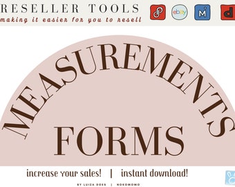 Measurements Forms for Clothing Resellers in 2023, Photo Seller Tools for Poshmark, eBay Seller, Mercari, Depop, Women Men Kids Clothes