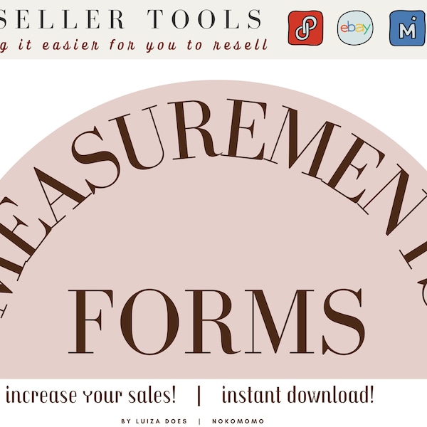 Measurements Forms for Clothing Resellers in 2023, Photo Seller Tools for Poshmark, eBay Seller, Mercari, Depop, Women Men Kids Clothes