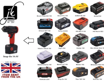 Adapter for older Snap-On 14.4V Ni-Cd Tool to fit other Brand Battery