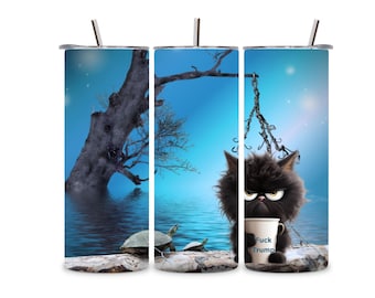 Funny cute anti trump skinny tumbler with cat.