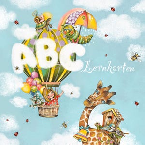 ABC Lernkarten Deutsch für Kinder, A5 Karten mit Box, Deutsches Alphabet für Kleinkinder und Vorschulkinder, Sprachförderung &Vorschule