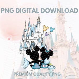 zamek Minnie i Mikiego SVG/Żona i mąż Disneya png/Para Disneya do pobrania w wersji cyfrowej/Para Disneya PNG/