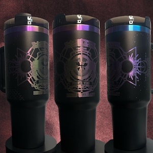 Basgiath War College Inspired 40oz Tumbler with Handle Fourth Wing Inspired Tumbler Rainbow Plated Dragon Tumbler Book Lover Gift