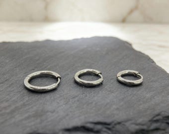 Minimalist Titanium Steel Huggie Hoops, Everyday Hypoallergenic Hoop Earrings, Modern Polished Titanium Steel Hoops